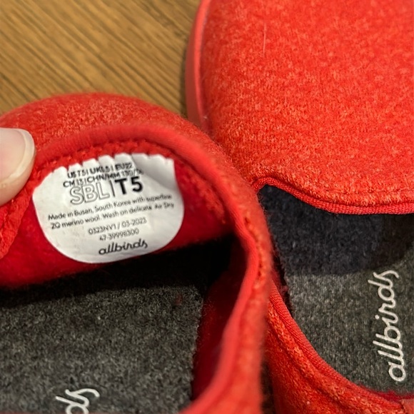 Red Wool Lounger Allbirds Toddler Shoes - size T5 - Picture 3 of 7